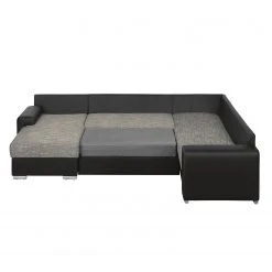 Roomscape Wohnlandschaft Berrings - (mit Schlaffunktion) - Kunstleder / Strukturstoff Schwarz / Grau - Longchair davorstehend links -Wohnzimmermöbel boutique en ligne wohnlandschaft berrings mit schlaffunktion kunstleder strukturstoff schwarz grau longchair davorstehend links 3633501