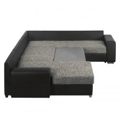 Roomscape Wohnlandschaft Berrings - (mit Schlaffunktion) - Kunstleder / Strukturstoff Schwarz / Grau - Longchair davorstehend links -Wohnzimmermöbel boutique en ligne wohnlandschaft berrings mit schlaffunktion kunstleder strukturstoff schwarz grau longchair davorstehend links 3633525