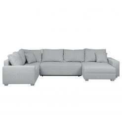 Roomscape Wohnlandschaft Loorana - (mit Schlaffunktion) - beidseitig montierbar - Strukturstoff - Lichtgrau -Wohnzimmermöbel boutique en ligne wohnlandschaft loorana mit schlaffunktion strukturstoff ottomane longchair beidseitig montierbar hellgrau 4096624