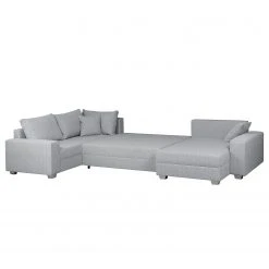 Roomscape Wohnlandschaft Loorana - (mit Schlaffunktion) - beidseitig montierbar - Strukturstoff - Lichtgrau -Wohnzimmermöbel boutique en ligne wohnlandschaft loorana mit schlaffunktion strukturstoff ottomane longchair beidseitig montierbar hellgrau 4096640