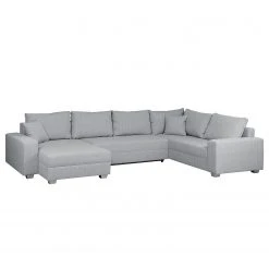 Roomscape Wohnlandschaft Loorana - (mit Schlaffunktion) - beidseitig montierbar - Strukturstoff - Lichtgrau -Wohnzimmermöbel boutique en ligne wohnlandschaft loorana mit schlaffunktion strukturstoff ottomane longchair beidseitig montierbar hellgrau 4096664