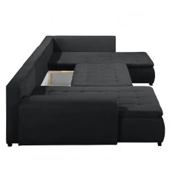 Fredriks Wohnlandschaft Norley (mit Schlaffunktio -Wohnzimmermöbel boutique en ligne wohnlandschaft norley mit schlaffunktion webstoff longchair davorstehend links ottomane rechts dunkelgrau 5102492