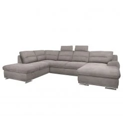 Loftscape Wohnlandschaft Rollin - Cappuccino - Longchair davorstehend rechts / Ottomane links - Schlaffunktion - Bettkasten