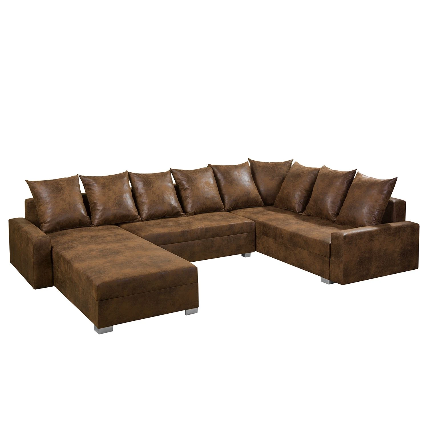 Mooved Wohnlandschaft Sibenik - (mit Schlaffunktion) - Antiklederoptik - Braun - Longchair davorstehend rechts / Ottomane links 7 Mooved Wohnlandschaft Sibenik - (mit Schlaffunktion) - Antiklederoptik - Braun - Longchair davorstehend rechts / Ottomane links – Bild 7