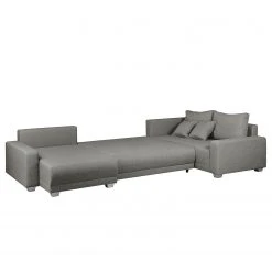 Fredriks Wohnlandschaft Togari - (mit Schlaffunktion) - Flachgewebe - Webstoff Sogol: Dunkelgrau - Longchair davorstehend rechts / Ottomane links -Wohnzimmermöbel boutique en ligne wohnlandschaft togari mit schlaffunktion flachgewebe longchair beidseitig montierbar lehm 4099656