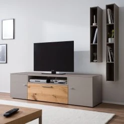 GWINNER Wohnwand Anzio II (3-teilig) - Matt Fango / Balkeneiche