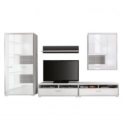 Loftscape Wohnwand Arco II (5-teilig) - Hochglanz Weiß / Grau -Wohnzimmermöbel boutique en ligne wohnwand arco ii 5 teilig hochglanz weiss grau 4710656