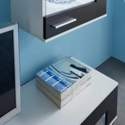 Trendteam Wohnwand Corner (4-teilig) - Weiß / Schwarz -Wohnzimmermöbel boutique en ligne wohnwand corner 4 teilig weiss schwarz 4808792