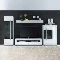 Roomscape Wohnwand Farson (4-teilig) - Hochglanz Weiß / Weiß -Wohnzimmermöbel boutique en ligne wohnwand farson 4 teilig hochglanz weiss weiss 3696685