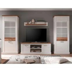 Trendteam Wohnwand Inuvik (4-teilig) - Pinie Hell Dekor / Nußbaum Dekor - Ohne Beleuchtung -Wohnzimmermöbel boutique en ligne wohnwand inuvik 4 teilig pinie hell dekor nussbaum dekor ohne beleuchtung 2123510