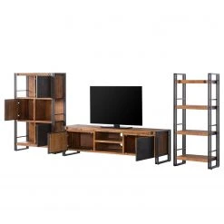 Ars manufacti Wohnwand Manchester I (3-teilig) - Akazie teilmassiv / Metall - Akazie / Anthrazit -Wohnzimmermöbel boutique en ligne wohnwand manchester i 3 teilig akazie teilmassiv metall akazie anthrazit 4874588