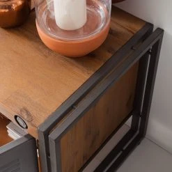 Ars manufacti Wohnwand Manchester I (3-teilig) - Akazie teilmassiv / Metall - Akazie / Anthrazit -Wohnzimmermöbel boutique en ligne wohnwand manchester i 3 teilig akazie teilmassiv metall akazie anthrazit 4874592