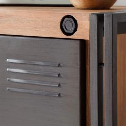 Ars manufacti Wohnwand Manchester I (3-teilig) - Akazie teilmassiv / Metall - Akazie / Anthrazit -Wohnzimmermöbel boutique en ligne wohnwand manchester i 3 teilig akazie teilmassiv metall akazie anthrazit 4874600