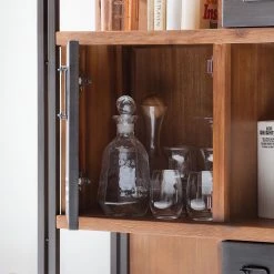 Ars manufacti Wohnwand Manchester I (3-teilig) - Akazie teilmassiv / Metall - Akazie / Anthrazit -Wohnzimmermöbel boutique en ligne wohnwand manchester i 3 teilig akazie teilmassiv metall akazie anthrazit 4874608