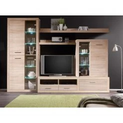 Mooved Wohnwand Rindby (5-teilig) - inkl. Beleuchtung - Eiche Sonoma Dekor