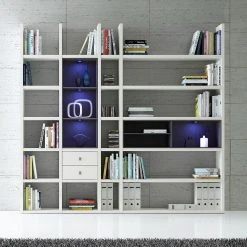 Loftscape XL Regalwand Emporior III.B - Weiß / Schwarz - Mit Beleuchtung 8 Loftscape XL Regalwand Emporior III.B - Weiß / Schwarz - Mit Beleuchtung -Wohnzimmermöbel boutique en ligne xl regalwand emporior iii b rgb led beleuchtung weiss schwarz 3397677