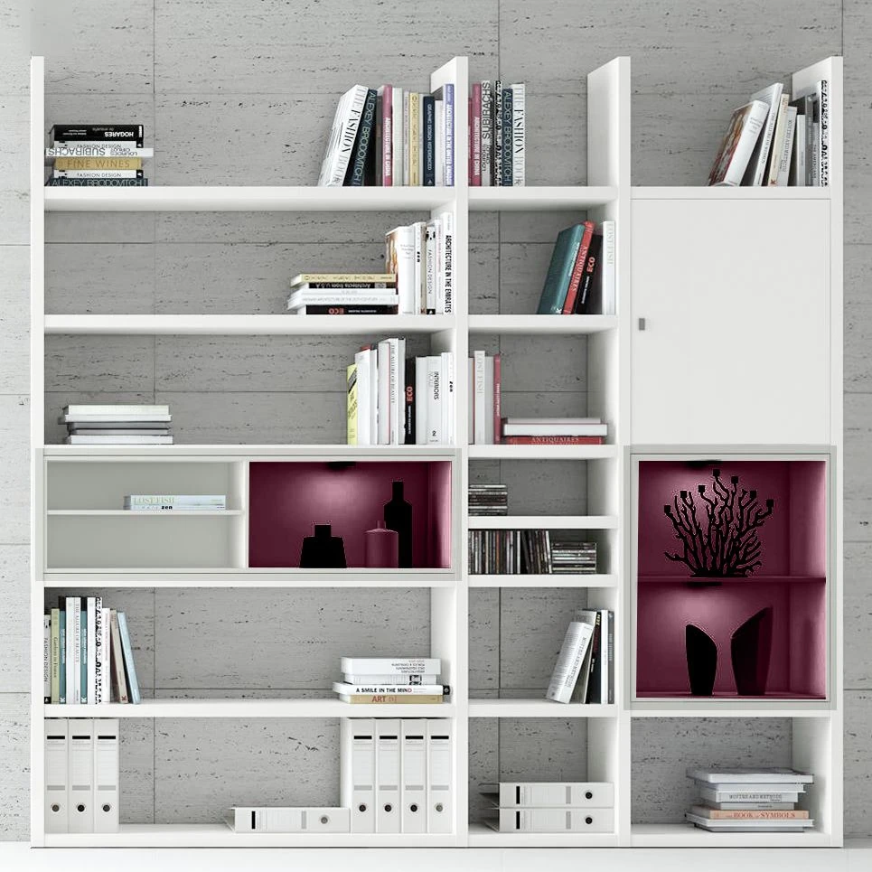 Loftscape XL Regalwand Emporior IV - Hochglanz Weiß / Weiß - Mit Beleuchtung 2 Loftscape XL Regalwand Emporior IV - Hochglanz Weiß / Weiß - Mit Beleuchtung – Bild 2