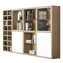 Loftscape XL Regalwand IX.B - Weiß / Eiche Dekor