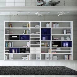 Loftscape XXL Regalwand Emporior II - Hochglanz Weiß / Schwarz - Mit Beleuchtung -Wohnzimmermöbel boutique en ligne xxl regalwand emporior ii rgb led beleuchtung hochglanz weiss schwarz 3396365