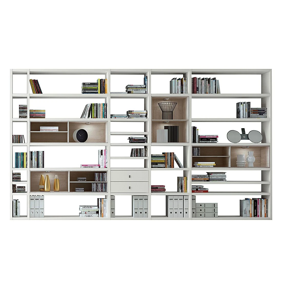 Loftscape XXL Regalwand Emporior II - Weiß / Eiche Sonoma Dekor - Mit Beleuchtung 1 Loftscape XXL Regalwand Emporior II - Weiß / Eiche Sonoma Dekor - Mit Beleuchtung
