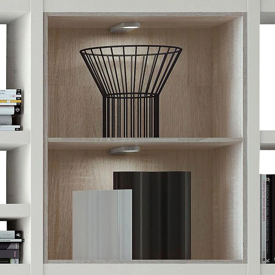 Loftscape XXL Regalwand Emporior II - Weiß / Eiche Sonoma Dekor - Mit Beleuchtung 5 Loftscape XXL Regalwand Emporior II - Weiß / Eiche Sonoma Dekor - Mit Beleuchtung – Bild 5