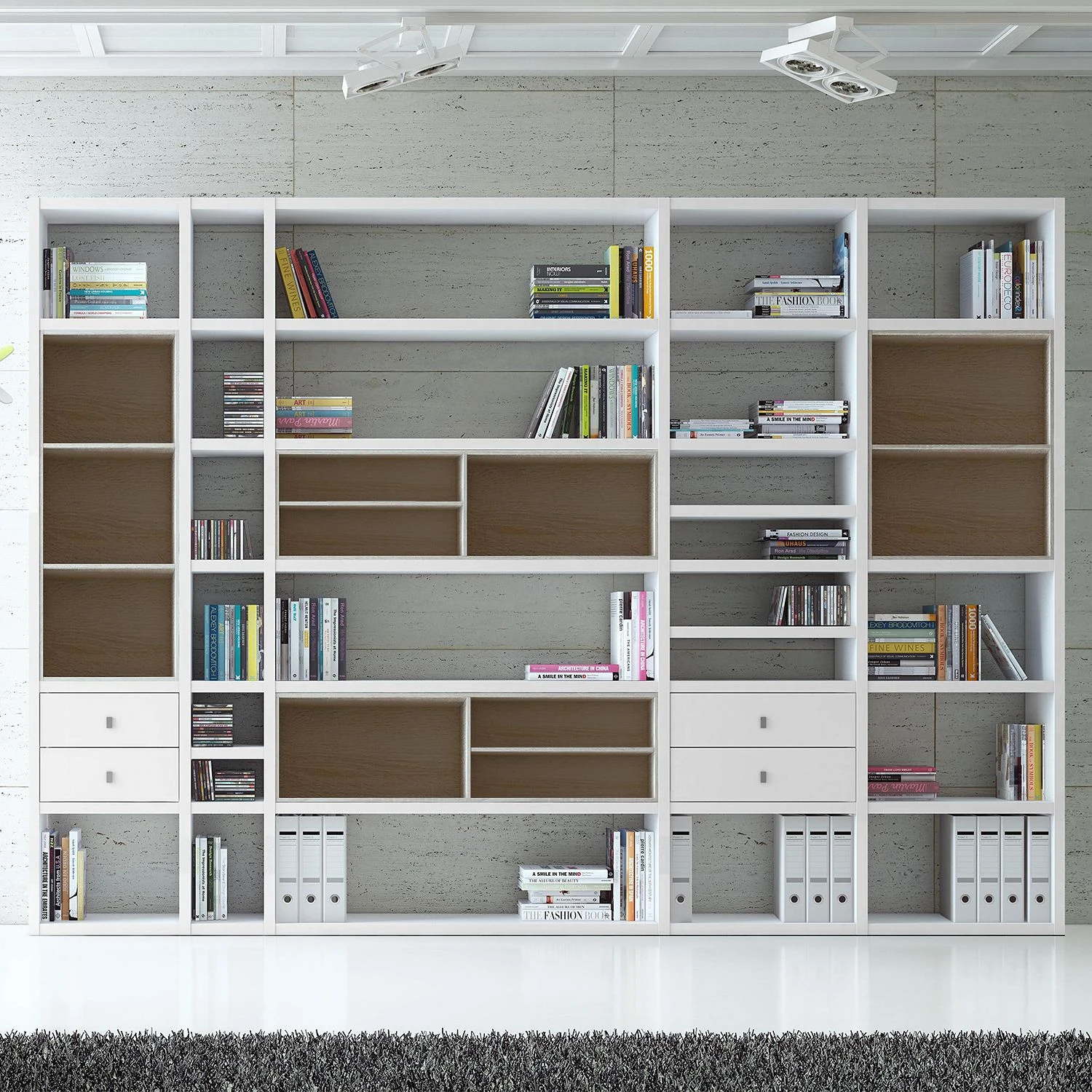 Loftscape XXL Regalwand Emporior III - Weiß / Eiche Sonoma Dekor - Ohne Beleuchtung 2 Loftscape XXL Regalwand Emporior III - Weiß / Eiche Sonoma Dekor - Ohne Beleuchtung – Bild 2