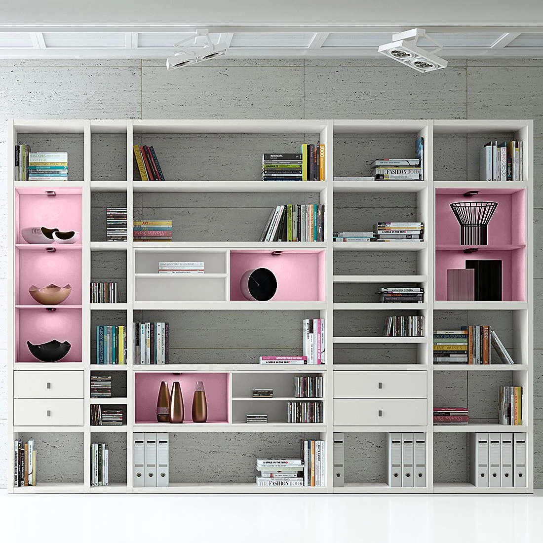 Loftscape XXL Regalwand Emporior III - Cremeweiß - Mit Beleuchtung 2 Loftscape XXL Regalwand Emporior III - Cremeweiß - Mit Beleuchtung – Bild 2