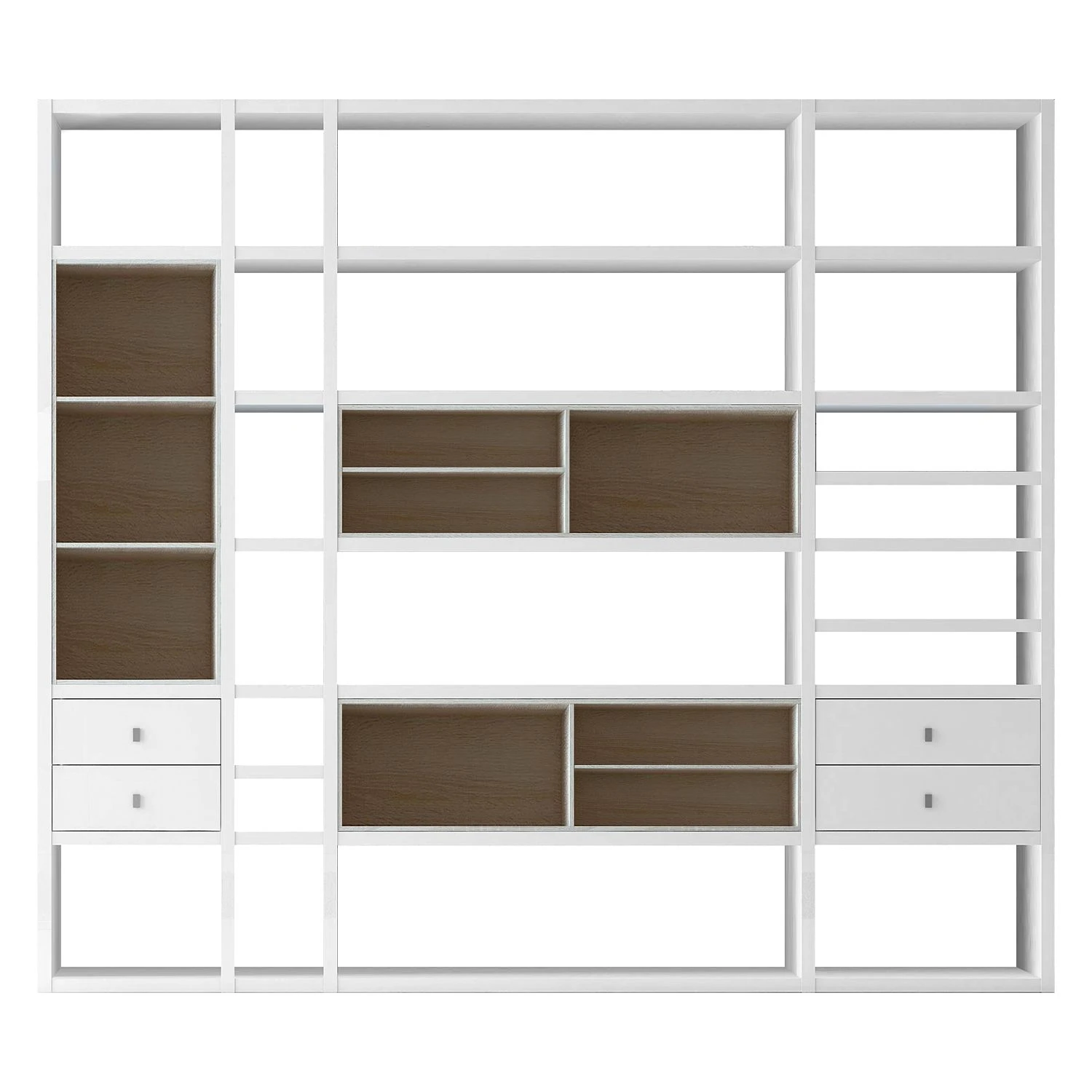 Loftscape XXL Regalwand Emporior IV.A - Weiß / Eiche Sonoma Dekor - Ohne Beleuchtung 1 Loftscape XXL Regalwand Emporior IV.A - Weiß / Eiche Sonoma Dekor - Ohne Beleuchtung