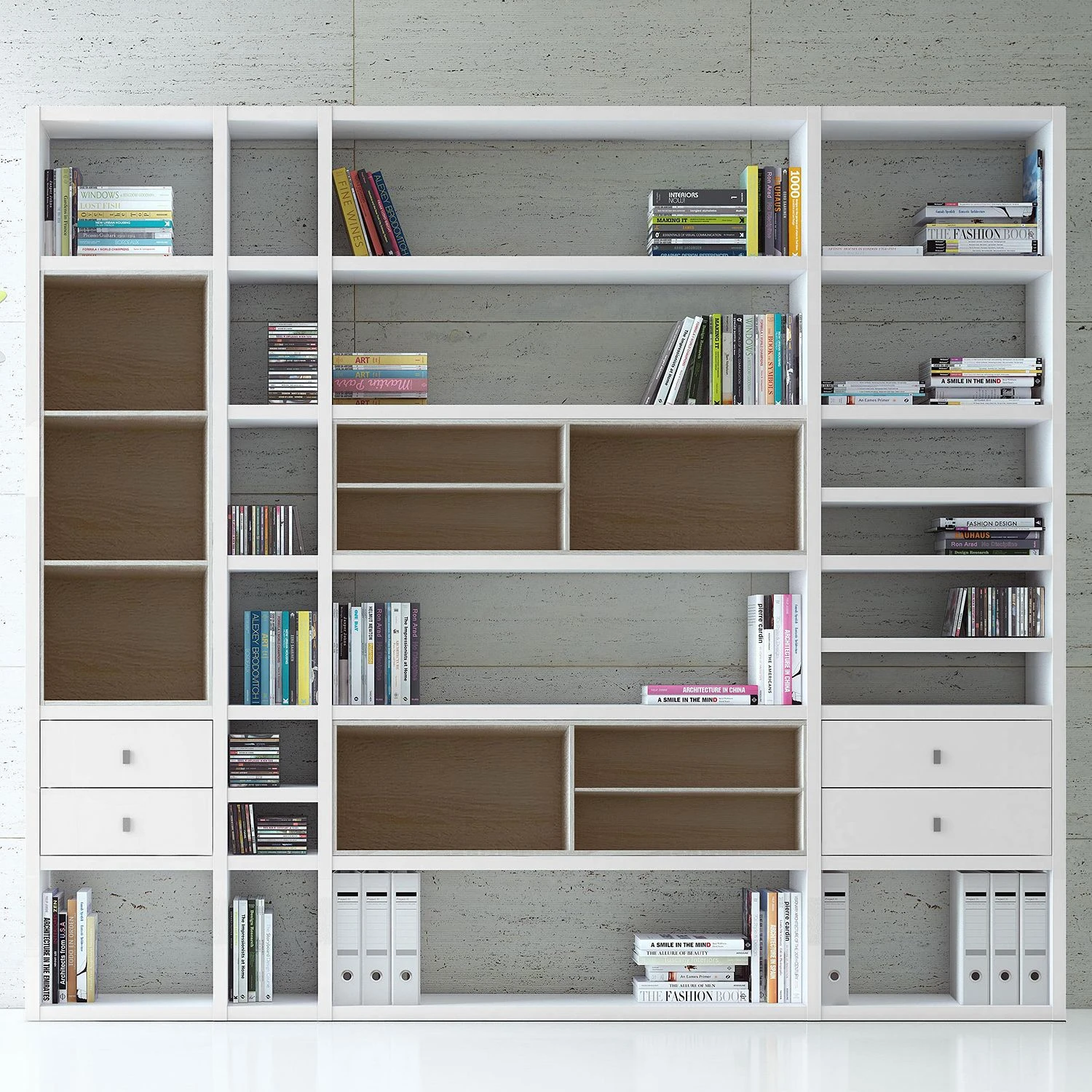 Loftscape XXL Regalwand Emporior IV.A - Weiß / Eiche Sonoma Dekor - Ohne Beleuchtung 2 Loftscape XXL Regalwand Emporior IV.A - Weiß / Eiche Sonoma Dekor - Ohne Beleuchtung – Bild 2