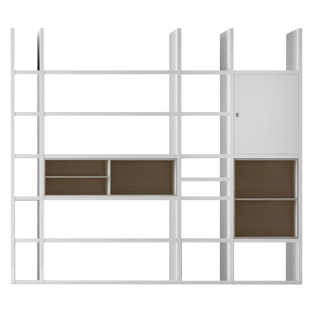Loftscape XXL Regalwand Emporior IV.B - Weiß / Eiche Sonoma Dekor - Ohne Beleuchtung 1 Loftscape XXL Regalwand Emporior IV.B - Weiß / Eiche Sonoma Dekor - Ohne Beleuchtung