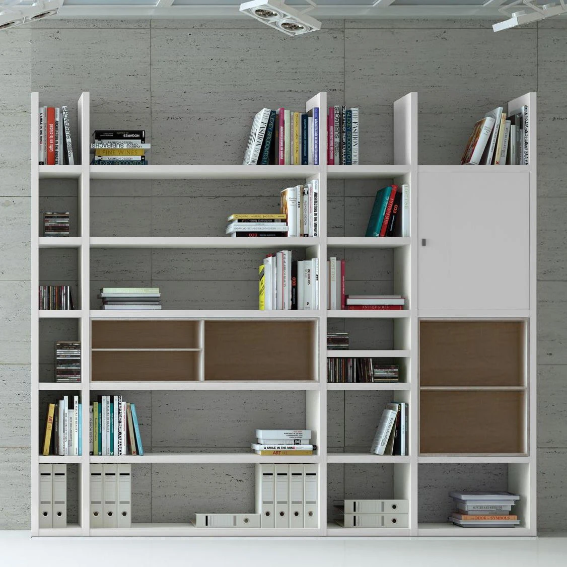 Loftscape XXL Regalwand Emporior IV.B - Weiß / Eiche Sonoma Dekor - Ohne Beleuchtung 2 Loftscape XXL Regalwand Emporior IV.B - Weiß / Eiche Sonoma Dekor - Ohne Beleuchtung – Bild 2