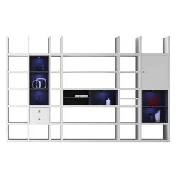Loftscape XXL Regalwand Emporior V.A - Weiß / Schwarz - Mit Beleuchtung